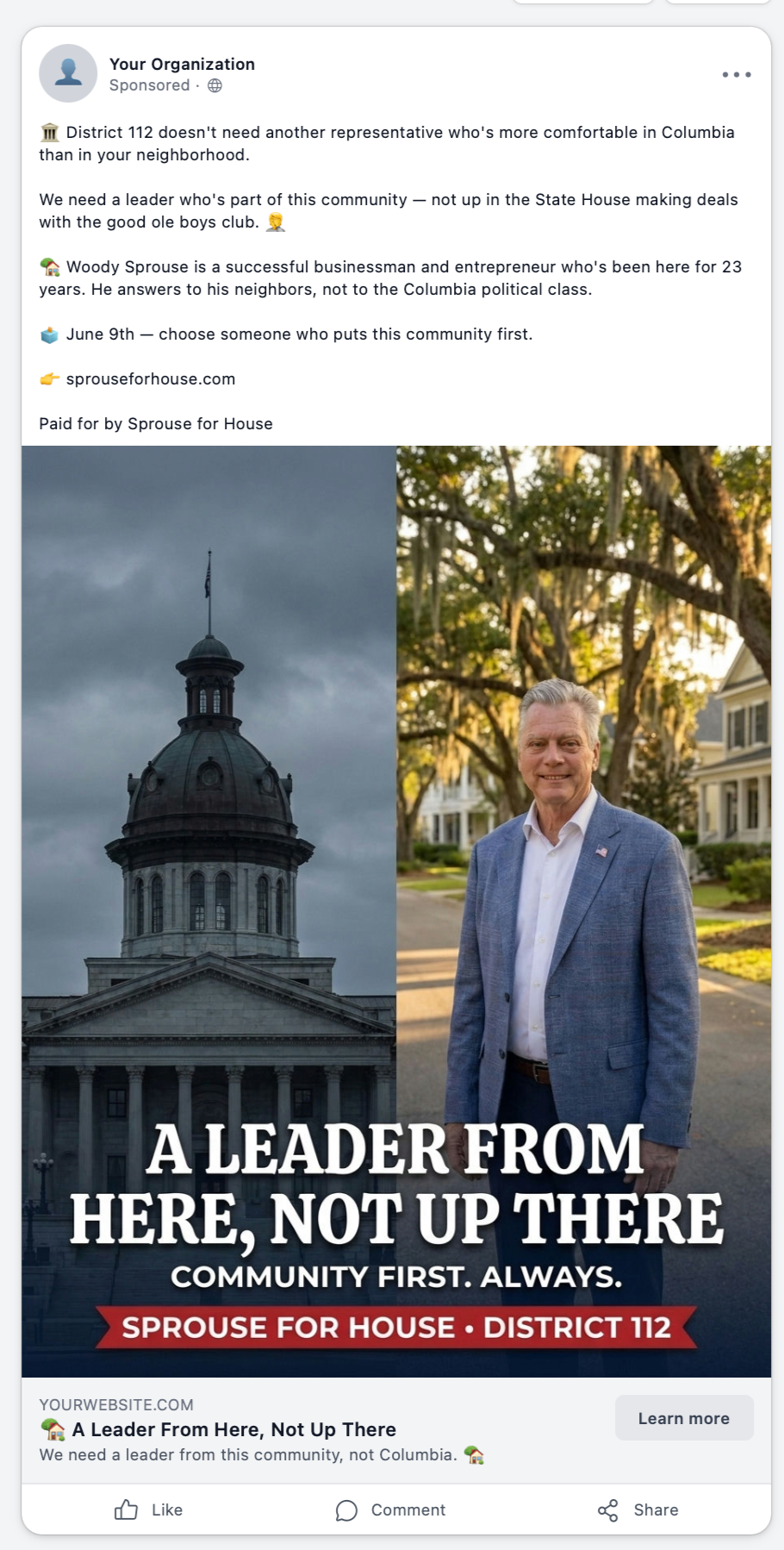 A Leader From Here, Not Up There