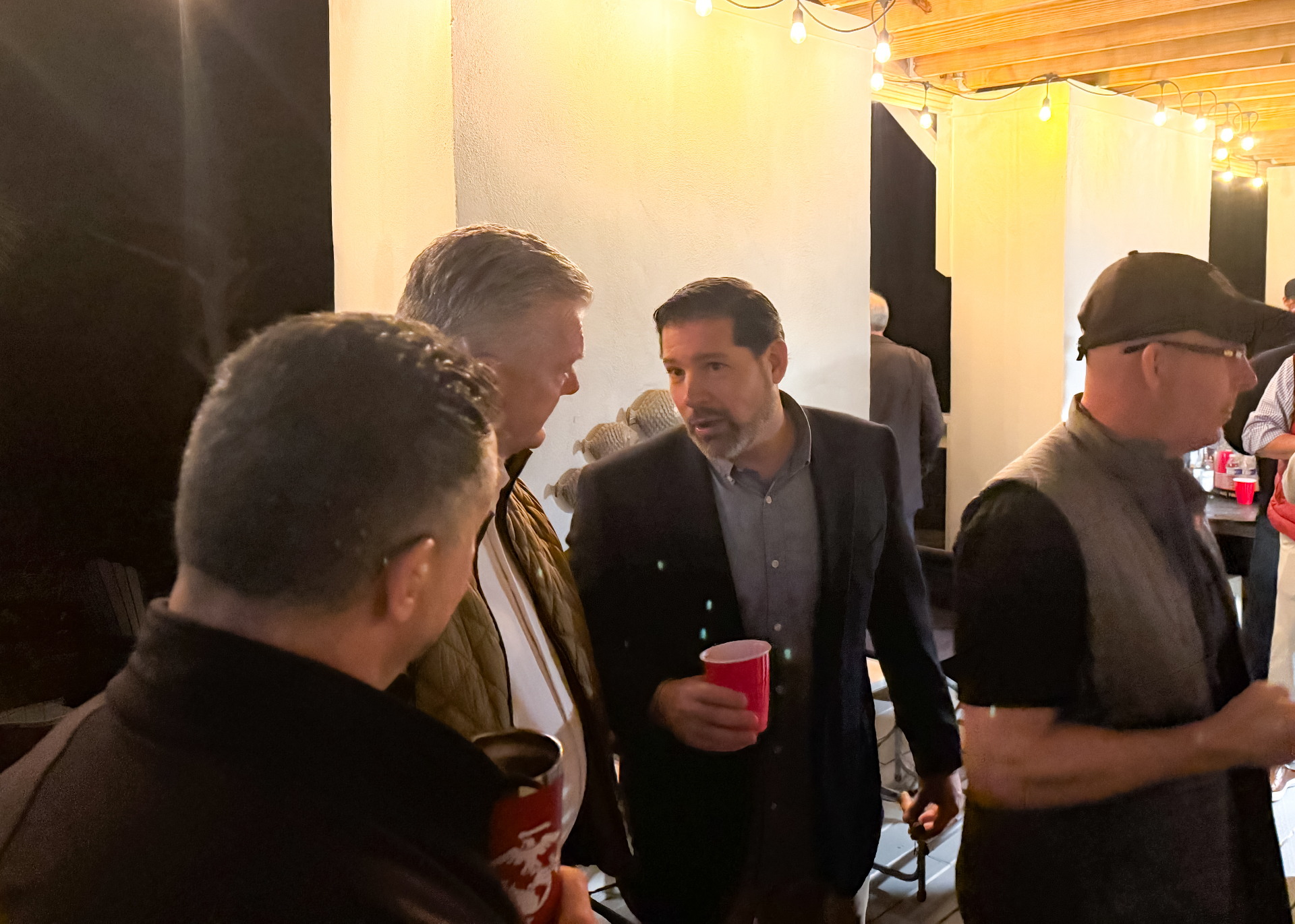 Engaging with supporters at an evening event